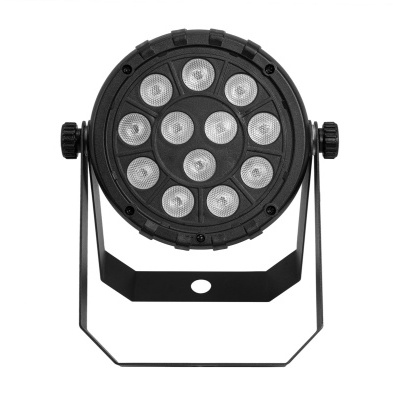 Luz LED circular preta com suporte ajustável e 12 LEDs visíveis