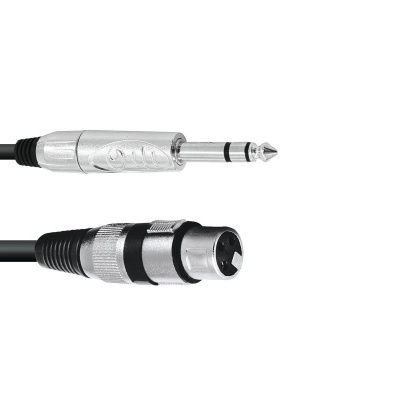 Cabo áudio com conector jack 6,35 mm e conector XLR 3 pinos