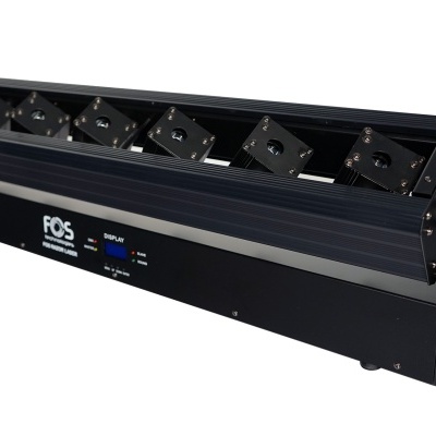 Luz de efeito de palco preta com oito painéis móveis quadrados