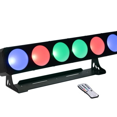 Barra de luz LED colorida com comando remoto.