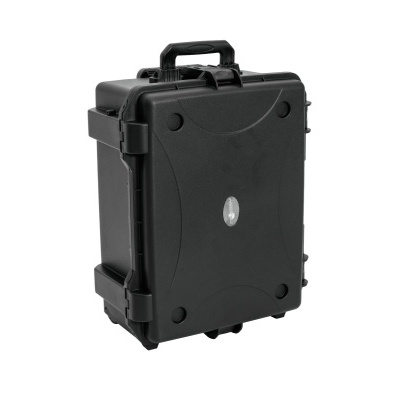 mala rígida preta com pega e rodas