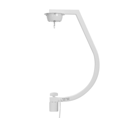 Luz de leitura branca com braço curvo e base de fixação