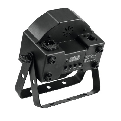 Luz de palco compacta preta com suporte ajustável e botões de controlo