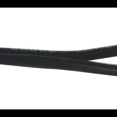 Cabo elétrico com dois fios pretos e pontas descascadas em cobre