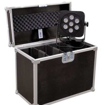 Caixa de transporte preta com luz LED preta e acolchoamento interior