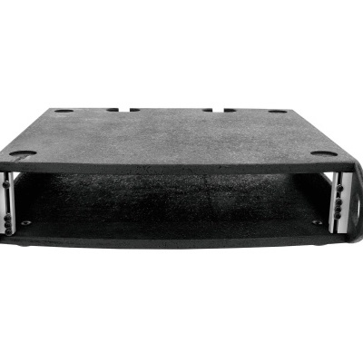 Suporte metálico preto com barras laterais cromadas