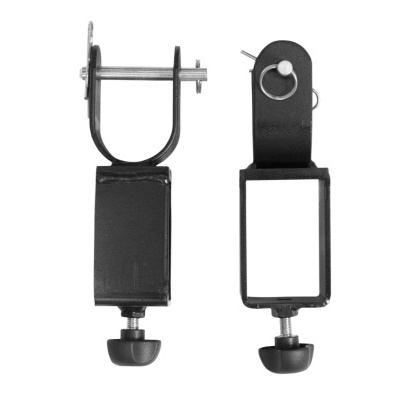 Suporte ajustável preto para fixação com parafuso de ajuste