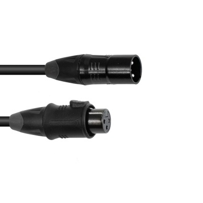 Cabo de áudio preto com conectores XLR de três pinos