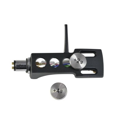 Cabeça para gira-discos preta com pesos metálicos +2g e +4g