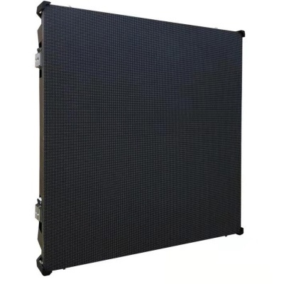 Painel LED quadrado preto com suportes metálicos