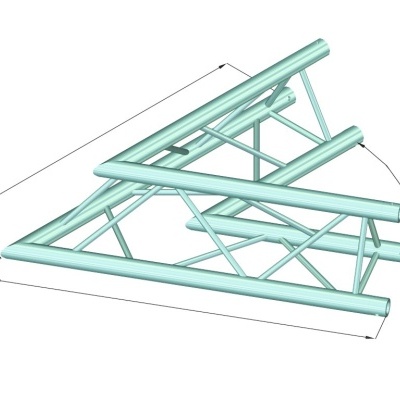 Estrutura metálica tubular triangular com barras