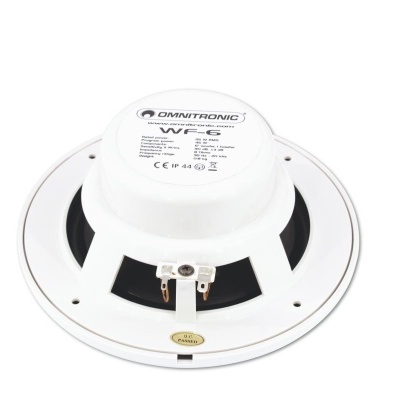 Coluna de som branca OMNITRONIC WF-6 vista de trás