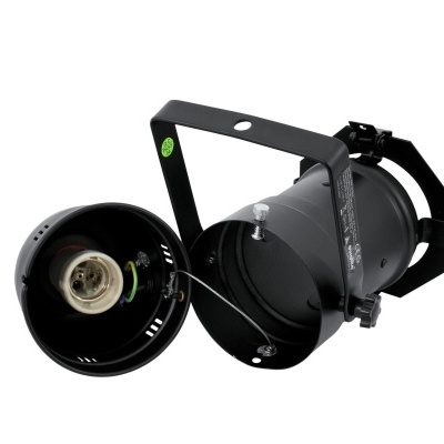 Projetor de luz preto para palco em fundo branco