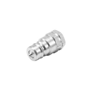 Conector metálico prateado com ranhuras