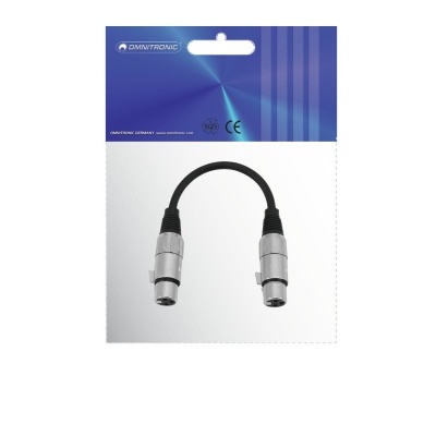 Cabo adaptador XLR fêmea para macho em embalagem