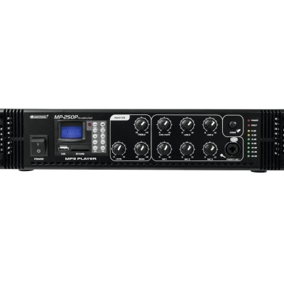 Amplificador de áudio preto MP-350P com leitor MP3