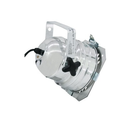 Refletor metálico com botão preto e suporte metálico