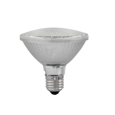 Lâmpada LED PAR30 com base metálica e vidro texturizado