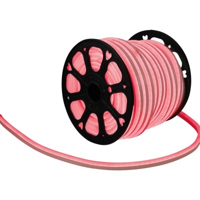 Rolo de fita LED cor rosa com carretel preto