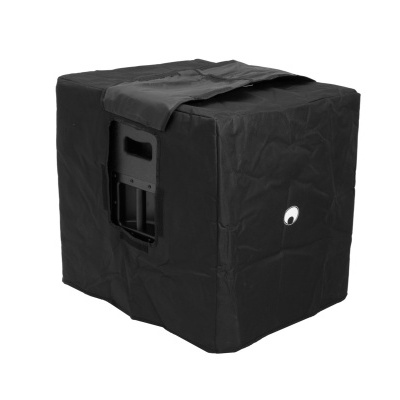 Capa protetora preta quadrada com abertura para alça e orifício circular