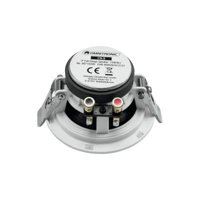 Coluna de som encastrável Omnitronic DC-6T branca com detalhes a preto