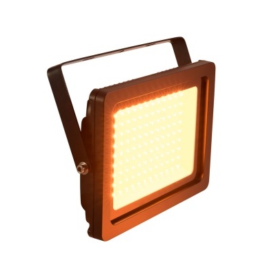 Refletor LED quadrado castanho com luz amarela e alça ajustável