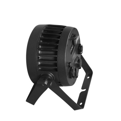 Luz LED redonda preta com suporte metálico ajustável