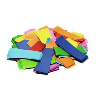 Tiras de tecido colorido empilhadas