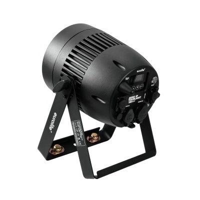 Projetor de luz LED preto com suporte metálico ajustável