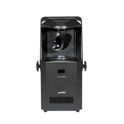 Aparelho eletrônico preto com lente e visor digital