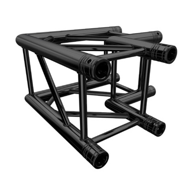 Estrutura metálica preta com tubos cilíndricos e suportes diagonais internos