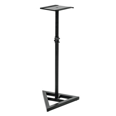 Suporte para colunas de som preto com base triangular