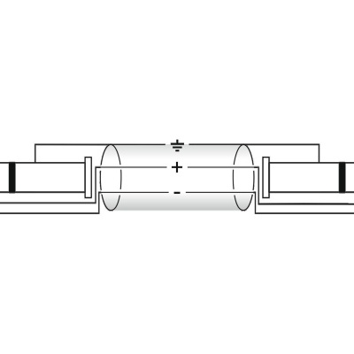 Fusível elétrico cilíndrico com polaridade