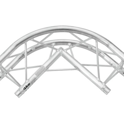 estrutura metálica curvada prateada com marcação