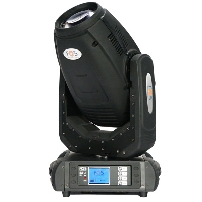 Aparelho de iluminação moving head preto com visor digital azul