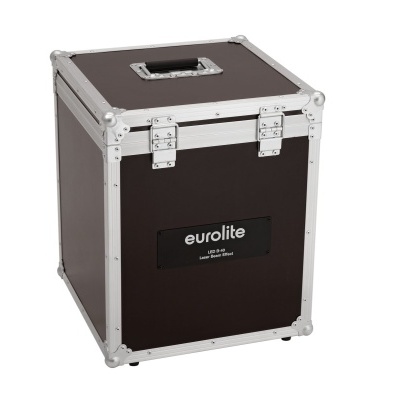 Caixa rígida de transporte Eurolite preta com cantos metálicos prateados