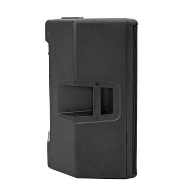 Coluna de som preta com pega integrada