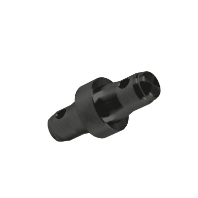 Peça mecânica cilíndrica preta com orifícios