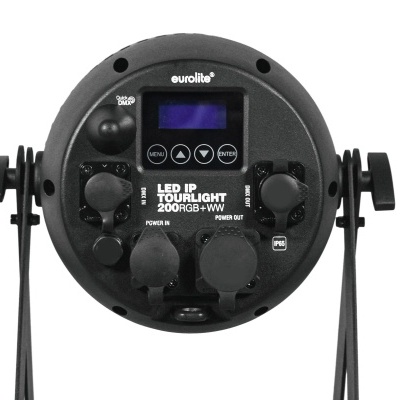 Luz LED para palco Eurolite preta com botões e ecrã digital