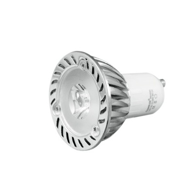 Lâmpada LED GU10 cinza metálico e branca com ranhuras