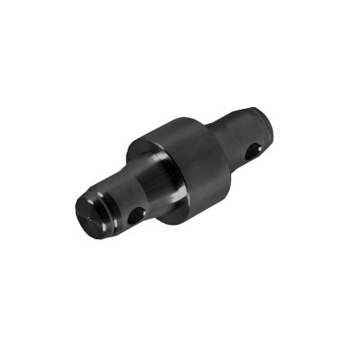 Conector metálico preto com extremidades cilíndricas