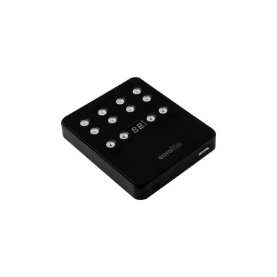 Multiplicador de portas USB preto com visor digital e múltiplas entradas