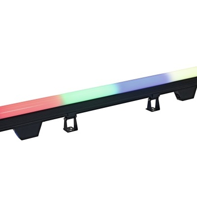 Barra de luz LED colorida em gradiente com suporte preto