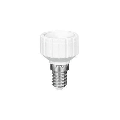 Peça com base rosqueada metálica e topo branco em plástico texturizado