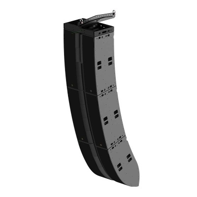 Coluna de som profissional preta segmentada com barra para suspensão