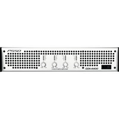 Amplificador de áudio PSD QDA-4400 branco com botões e grelha frontal
