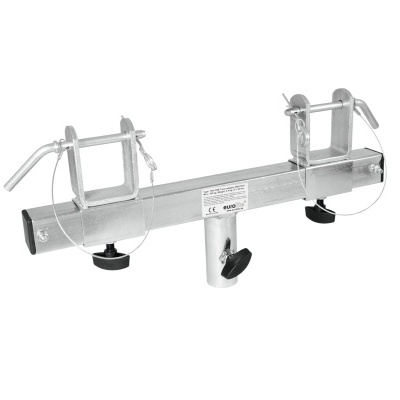 suporte metálico com encaixes ajustáveis e etiqueta técnica