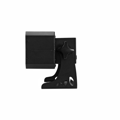 Produto preto com suporte ajustável sobre fundo branco