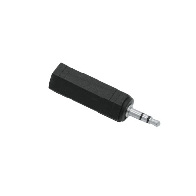 Adaptador de áudio jack 3,5 mm preto com acabamento metálico