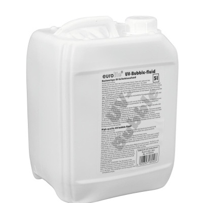 Recipiente branco de plástico de 5 litros com etiqueta técnica e tampa de rosca.